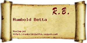 Rumbold Betta névjegykártya